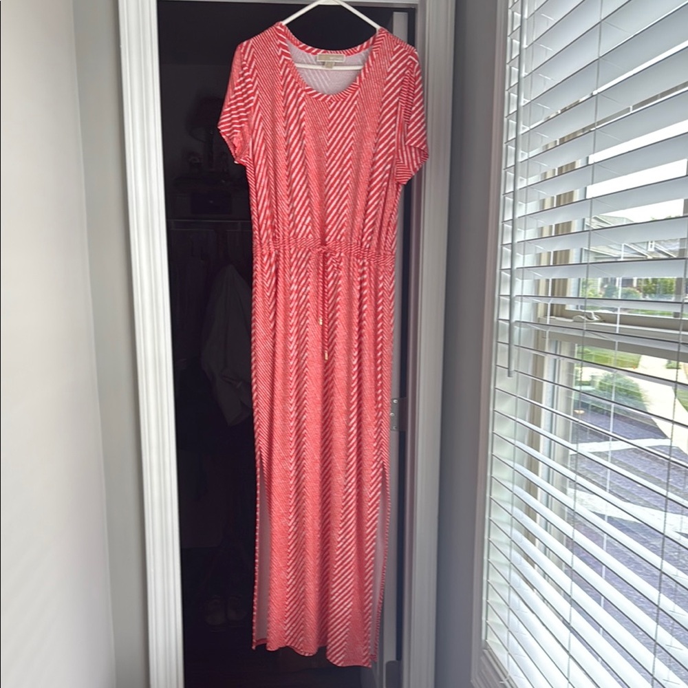 MICHAEL Michael Kors Red and White Maxi Dress